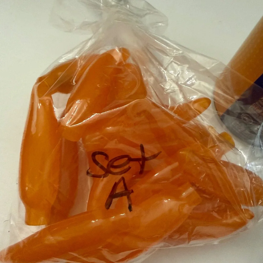 Vintage Orange Plastic Chili Pepper Light Covers Charms Lot of 16 Replacement